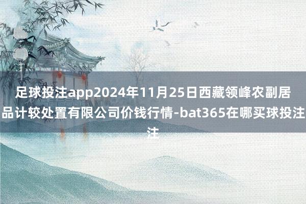 足球投注app2024年11月25日西藏领峰农副居品计较处置有限公司价钱行情-bat365在哪买球投注