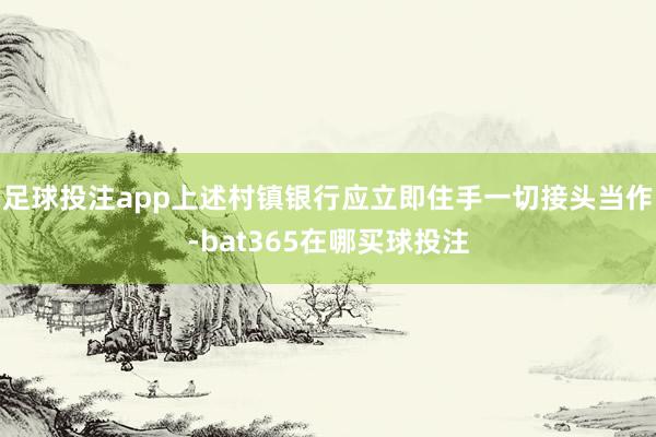 足球投注app上述村镇银行应立即住手一切接头当作-bat365在哪买球投注