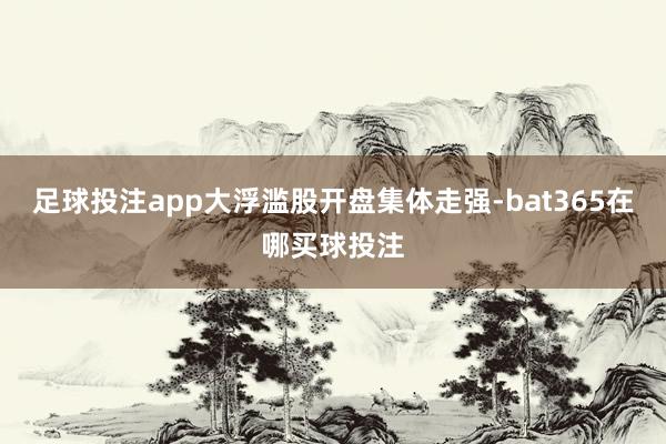 足球投注app大浮滥股开盘集体走强-bat365在哪买球投注