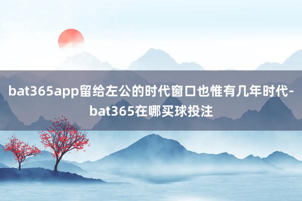 bat365app留给左公的时代窗口也惟有几年时代-bat365在哪买球投注