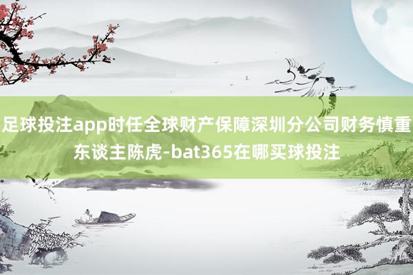 足球投注app时任全球财产保障深圳分公司财务慎重东谈主陈虎-bat365在哪买球投注