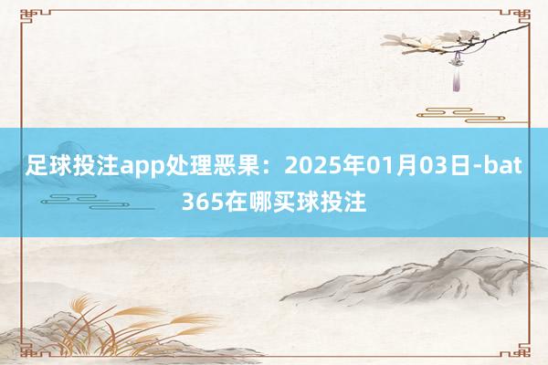 足球投注app处理恶果：2025年01月03日-bat365在哪买球投注