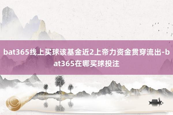 bat365线上买球该基金近2上帝力资金贯穿流出-bat365在哪买球投注