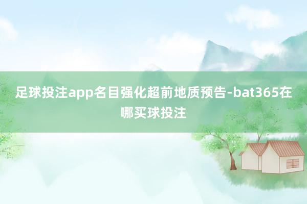 足球投注app名目强化超前地质预告-bat365在哪买球投注