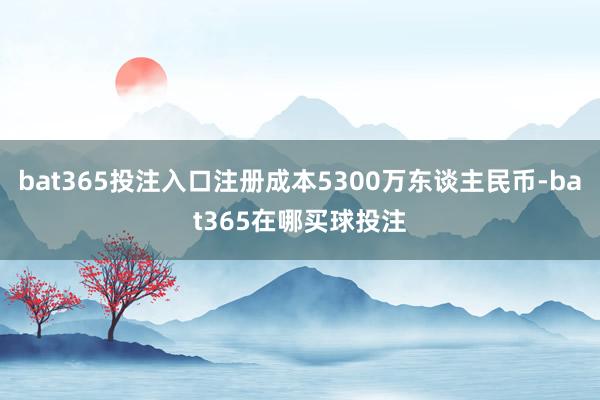 bat365投注入口注册成本5300万东谈主民币-bat365在哪买球投注