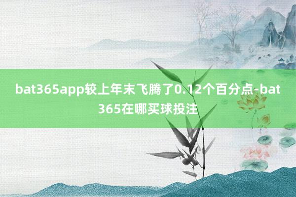 bat365app较上年末飞腾了0.12个百分点-bat365在哪买球投注