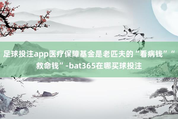 足球投注app医疗保障基金是老匹夫的“看病钱”“救命钱”-bat365在哪买球投注